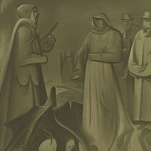 Vampires Hunting Ghosts in Expressionist Style