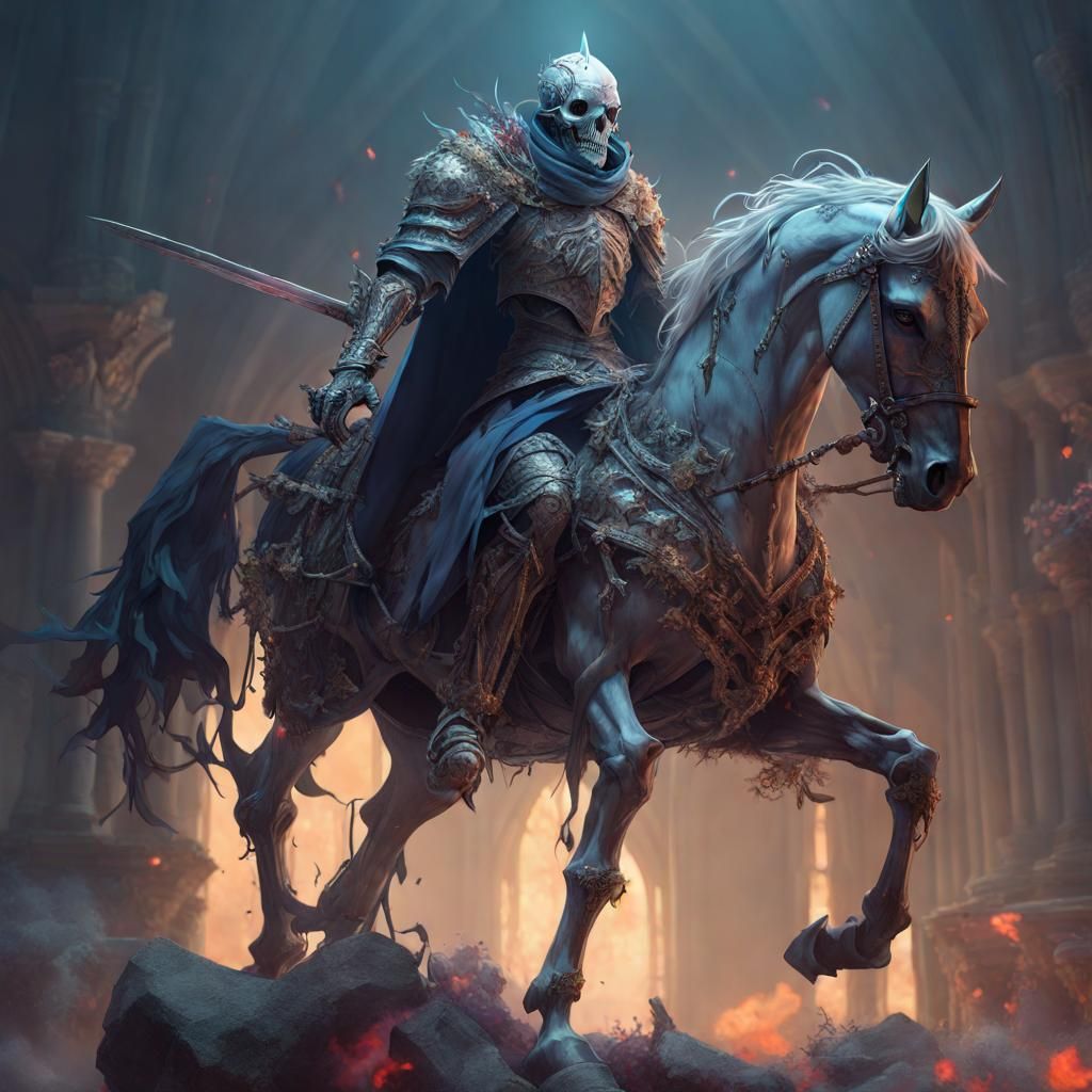 Undead Knight on Skeletal Horse Portrait