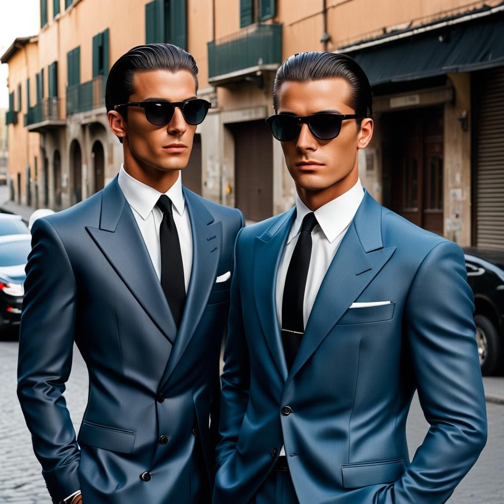 Handsome Teenage Agents in Suits and Shades