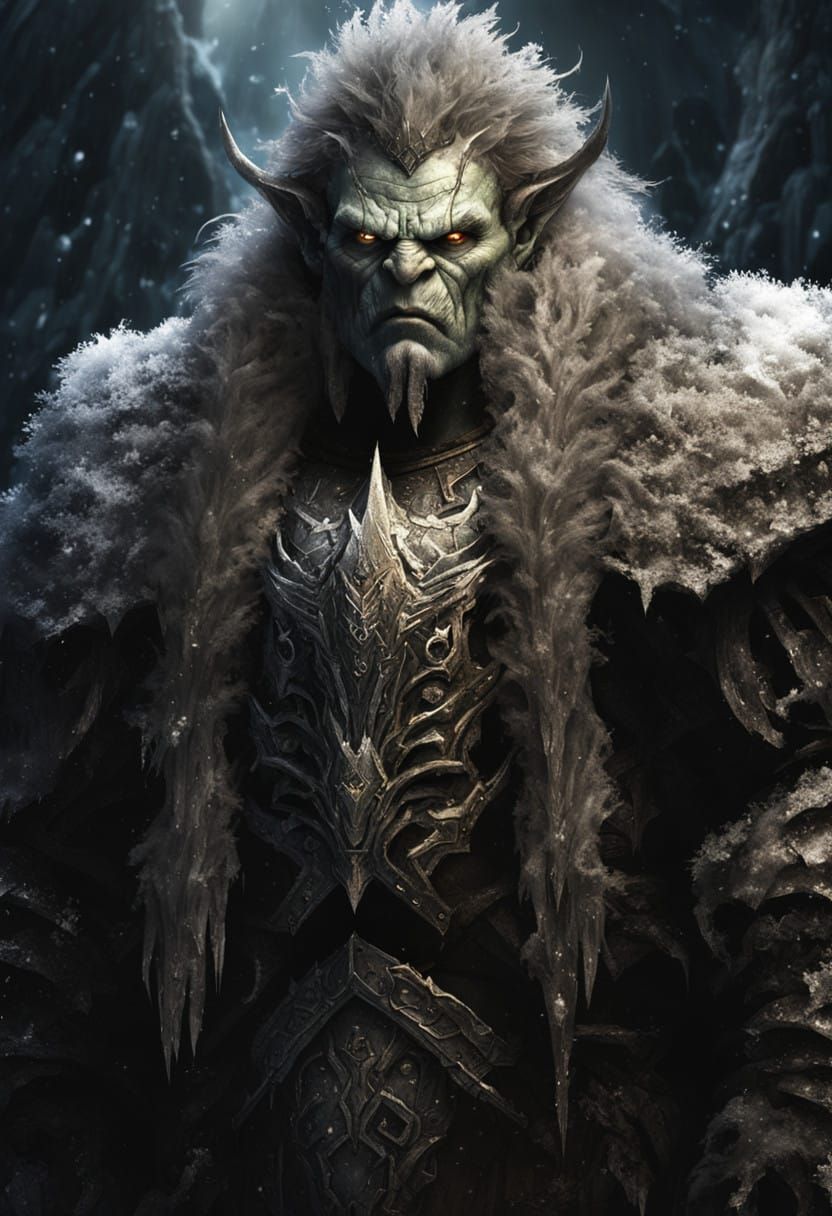 Majestic Frost Orc in Icy Armor