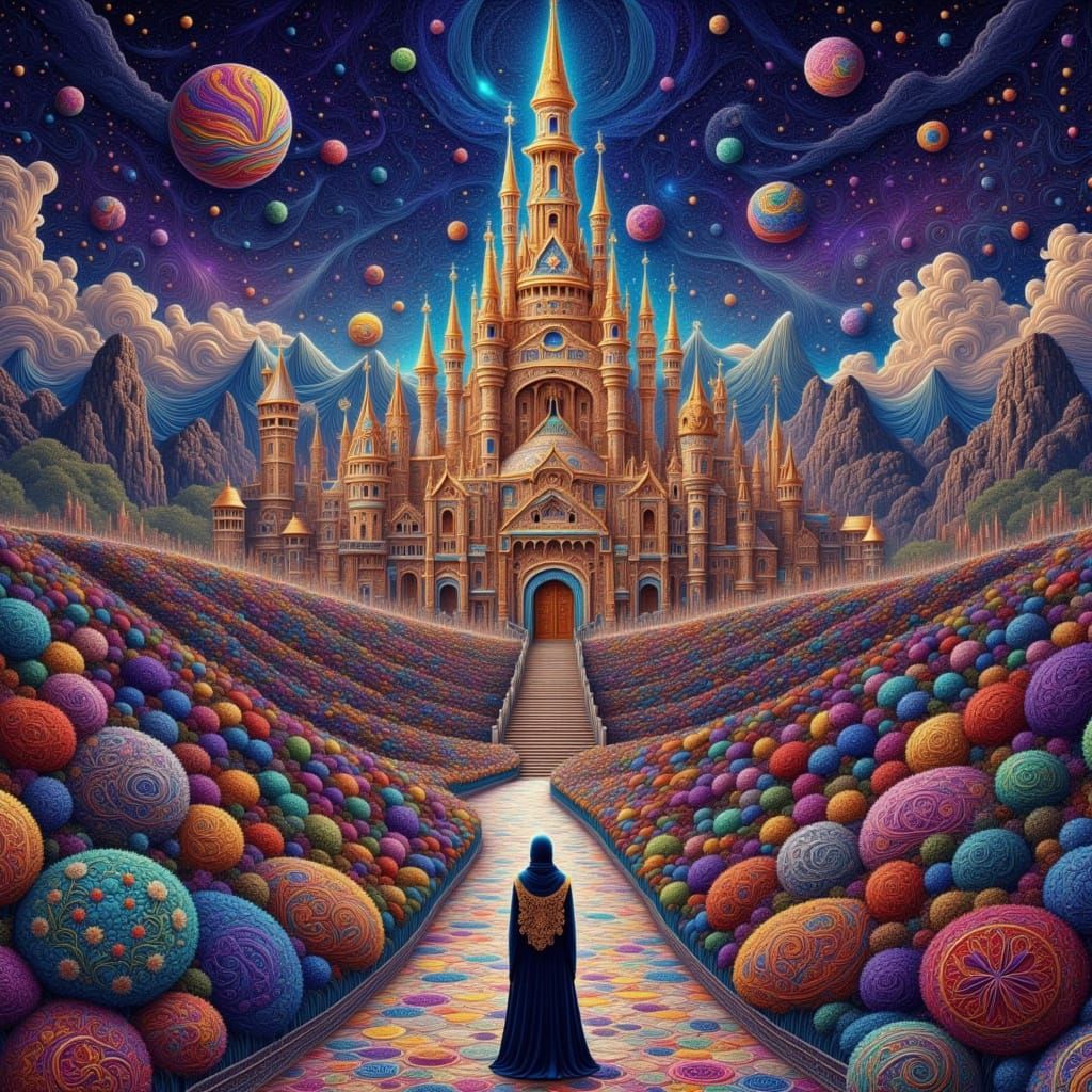 Mythic Citadel Merging Four Architectural Styles