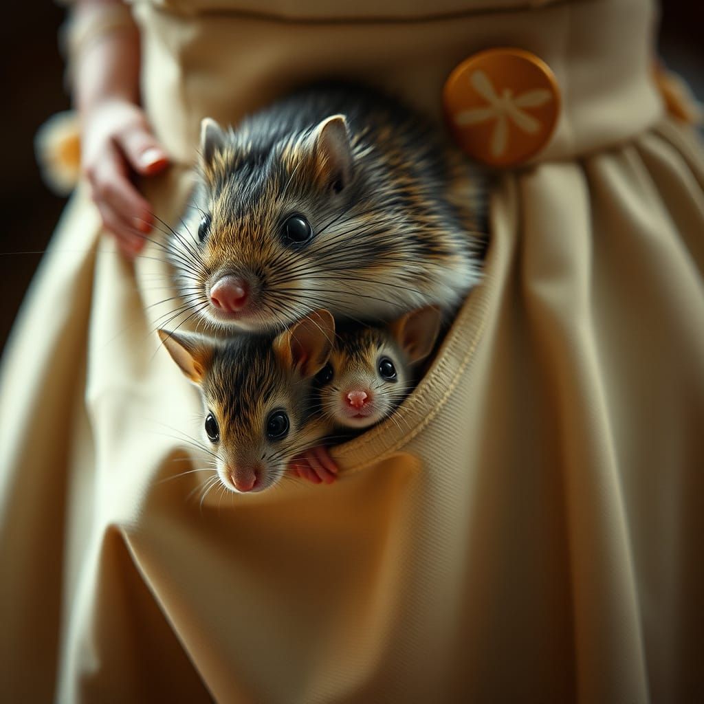 Mother Mouse and Baby: Cinematic Film Still