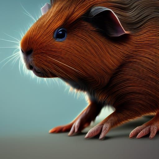 Fantastical Guinea Pig: Detailed Matte Painting