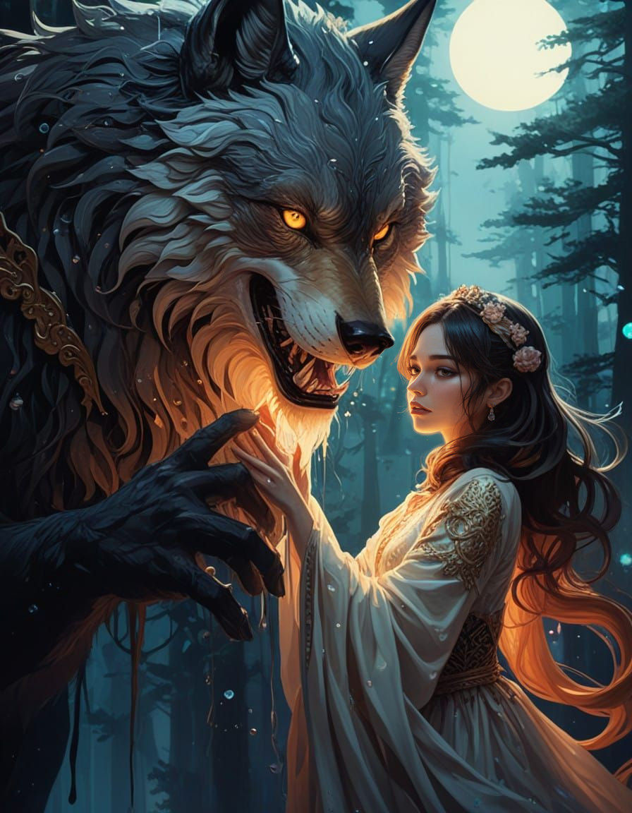 Beastly Love in Moonlit Forest