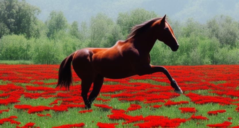 Horse Made of Flowers