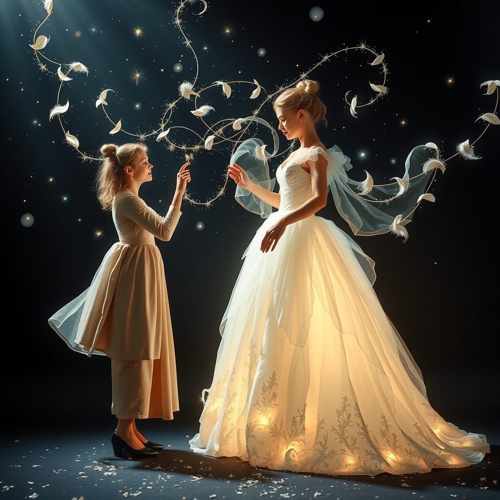 Cinderella's Enchanting Transformation by Fairy Godmother