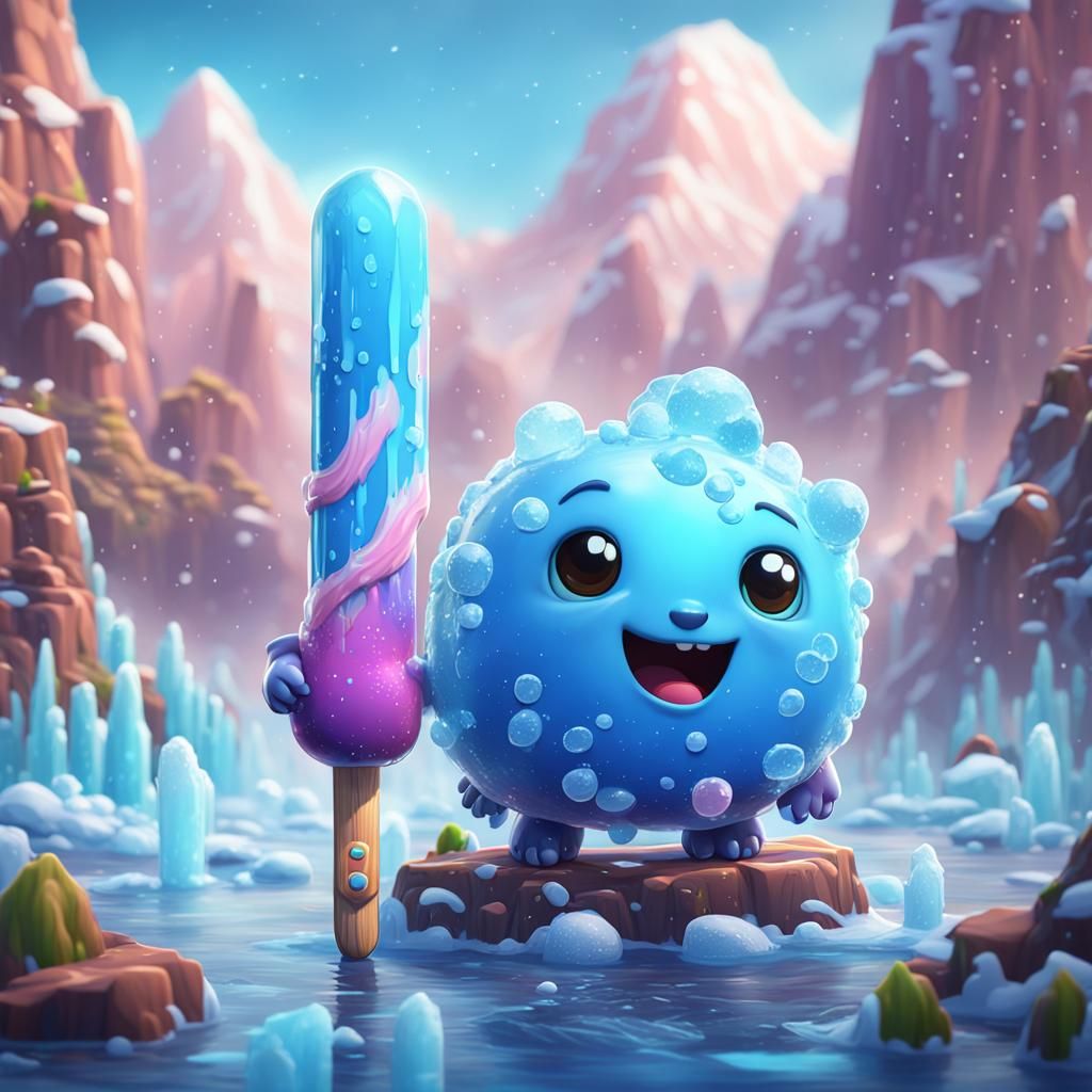 Cute Cartoon Icypole in Detailed Matte Style
