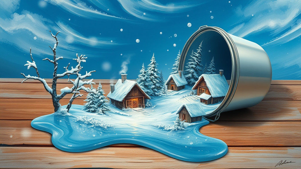 Paint Turns into Winter Wonderland Scene