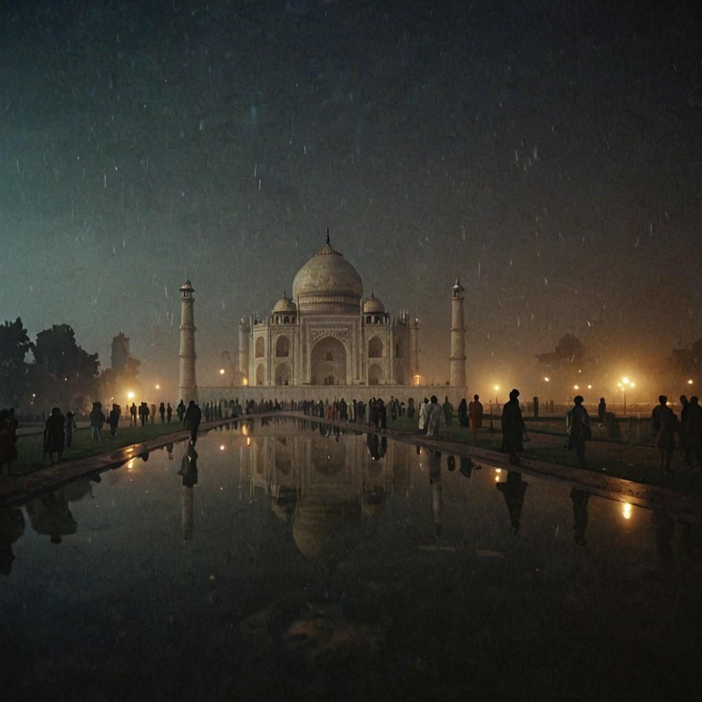 Ethereal Ghosts Roam Agra Streets at Night