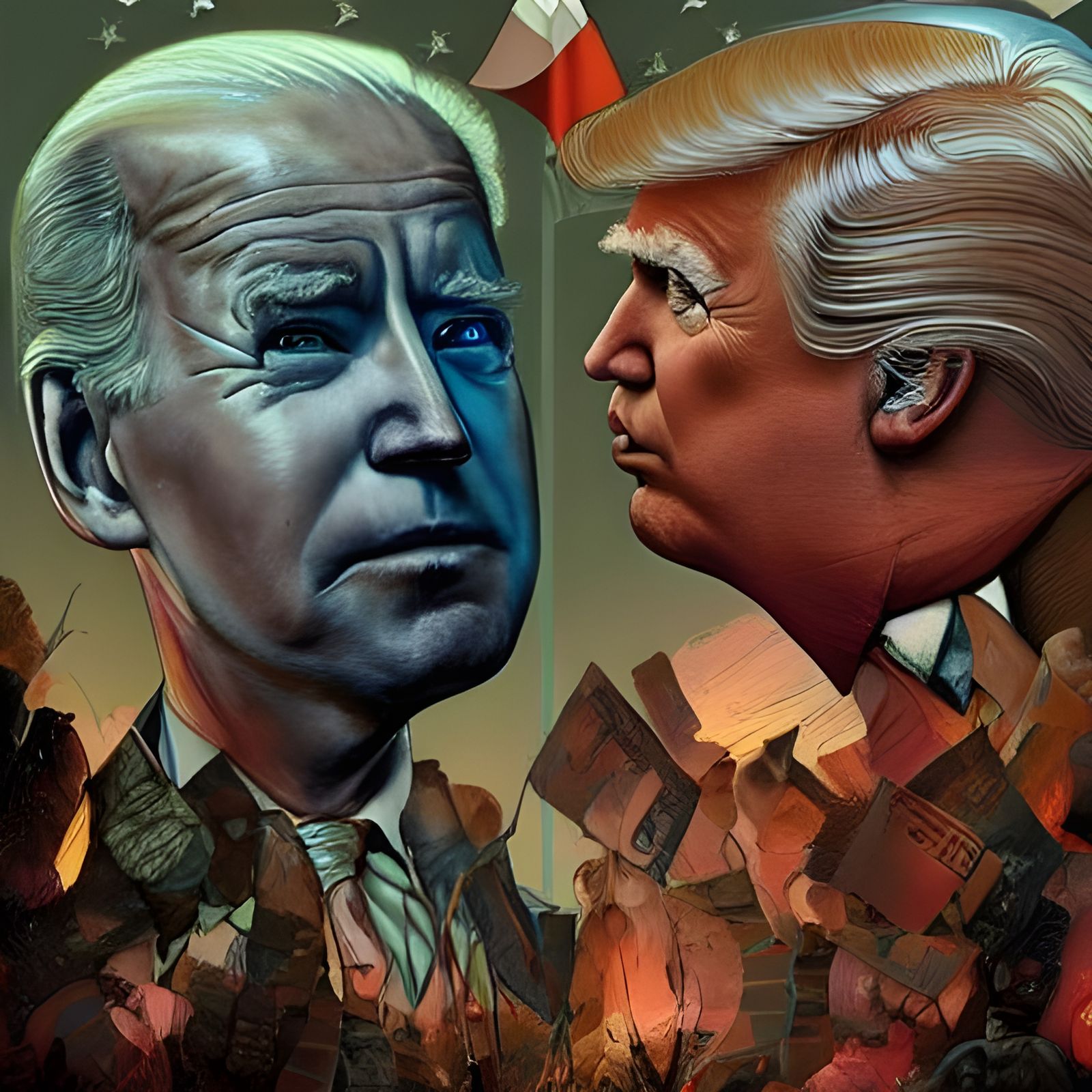 Political Divide: A Digital Art Depiction