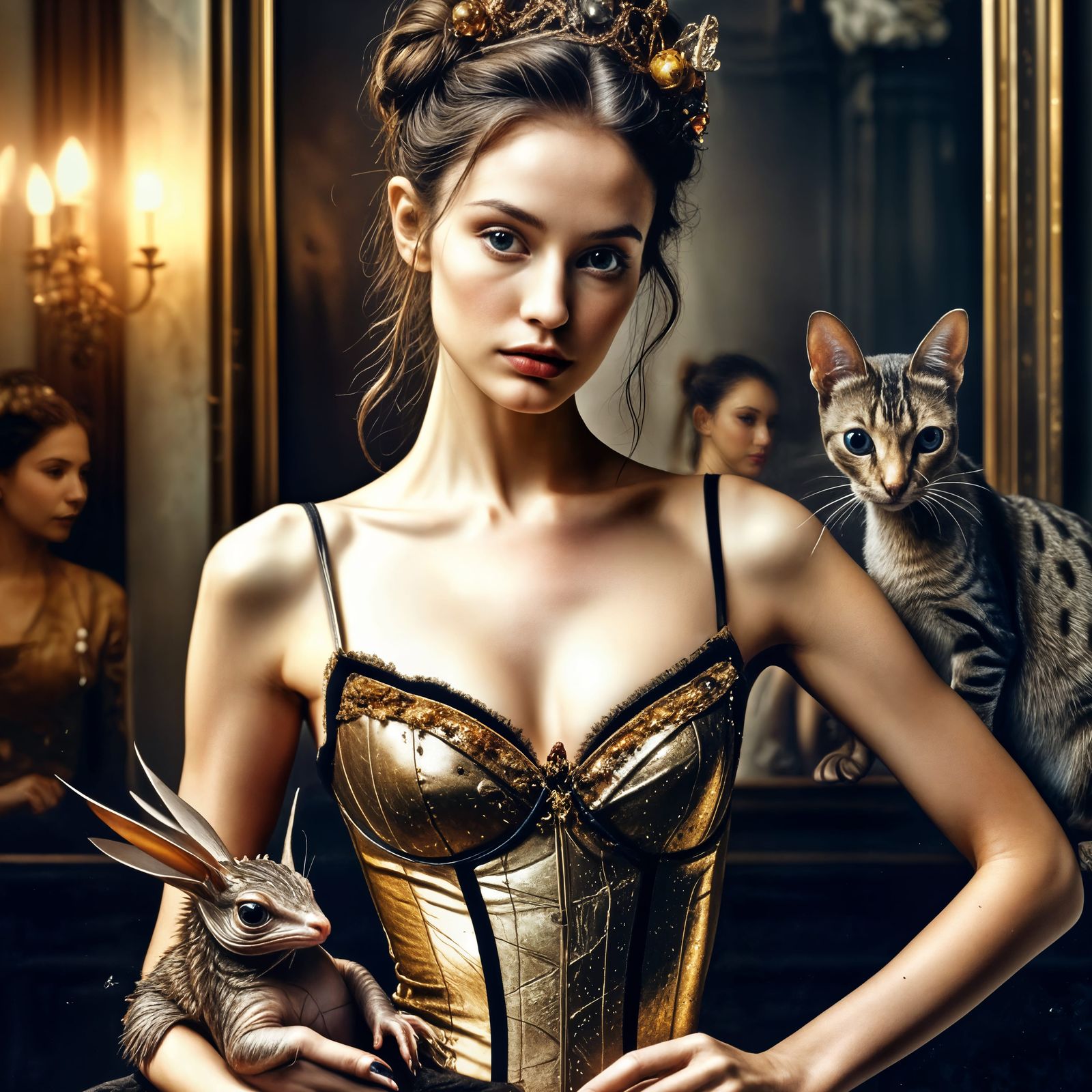 Hyperrealistic Alien and Human Party in the City