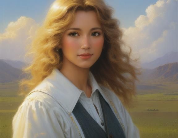 Heavenly Sunshine Beams in Cloudscape Oil Painting