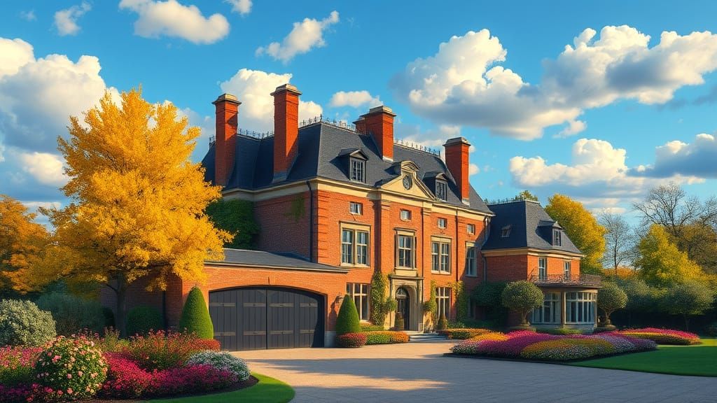 Grand Chateau in Golden Afternoon Light