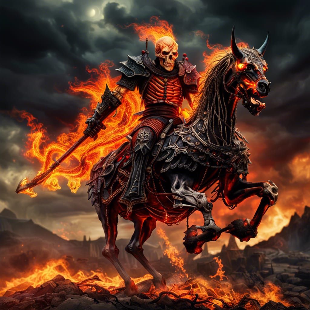 Fire Demon Knight on Skeletal Horse