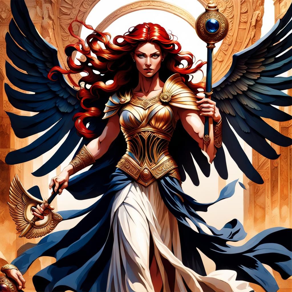 Greek Goddess Nemesis with Dagger