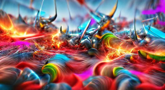 Colorful 8K 3D Abstract Ragnarok Battle