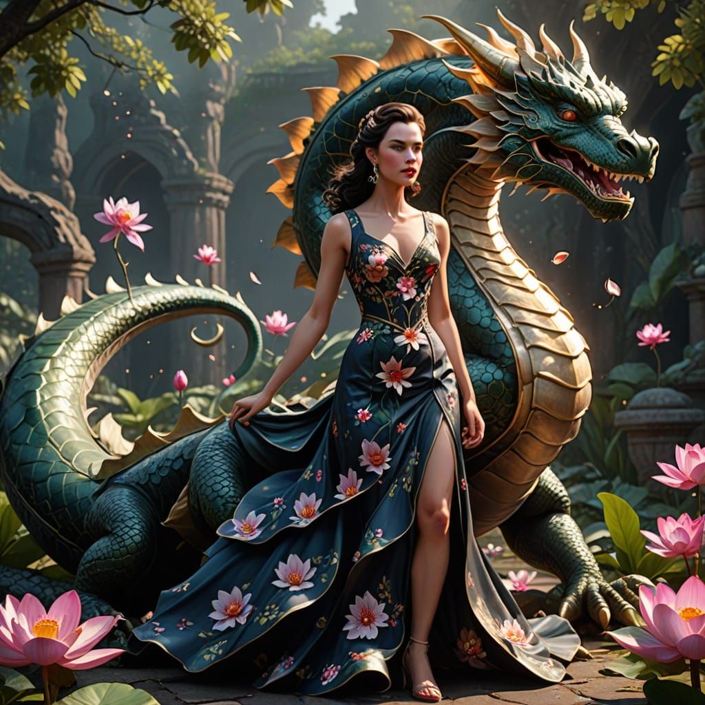 Woman on Dragon: Hyper-Realistic Fantasy Art