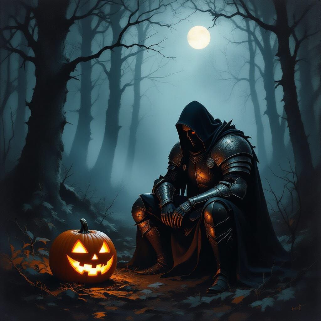 Sauron in Rusted Armor, Oil Painting in Caravaggio Style