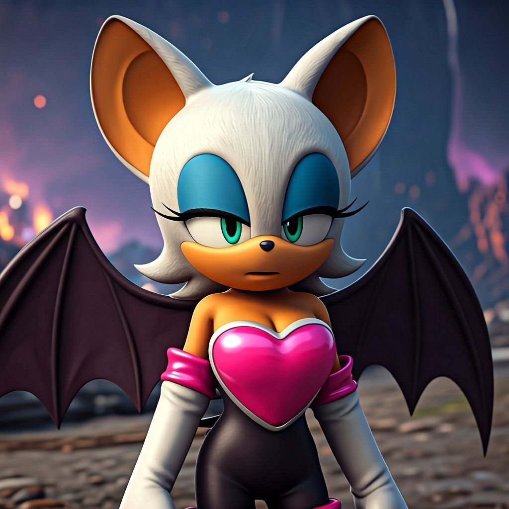Rouge The Bat with Perplexed Expression