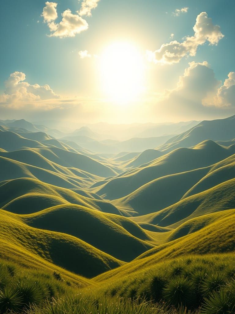 Heavenly World Digital Matte Painting with Gargantuan Hills