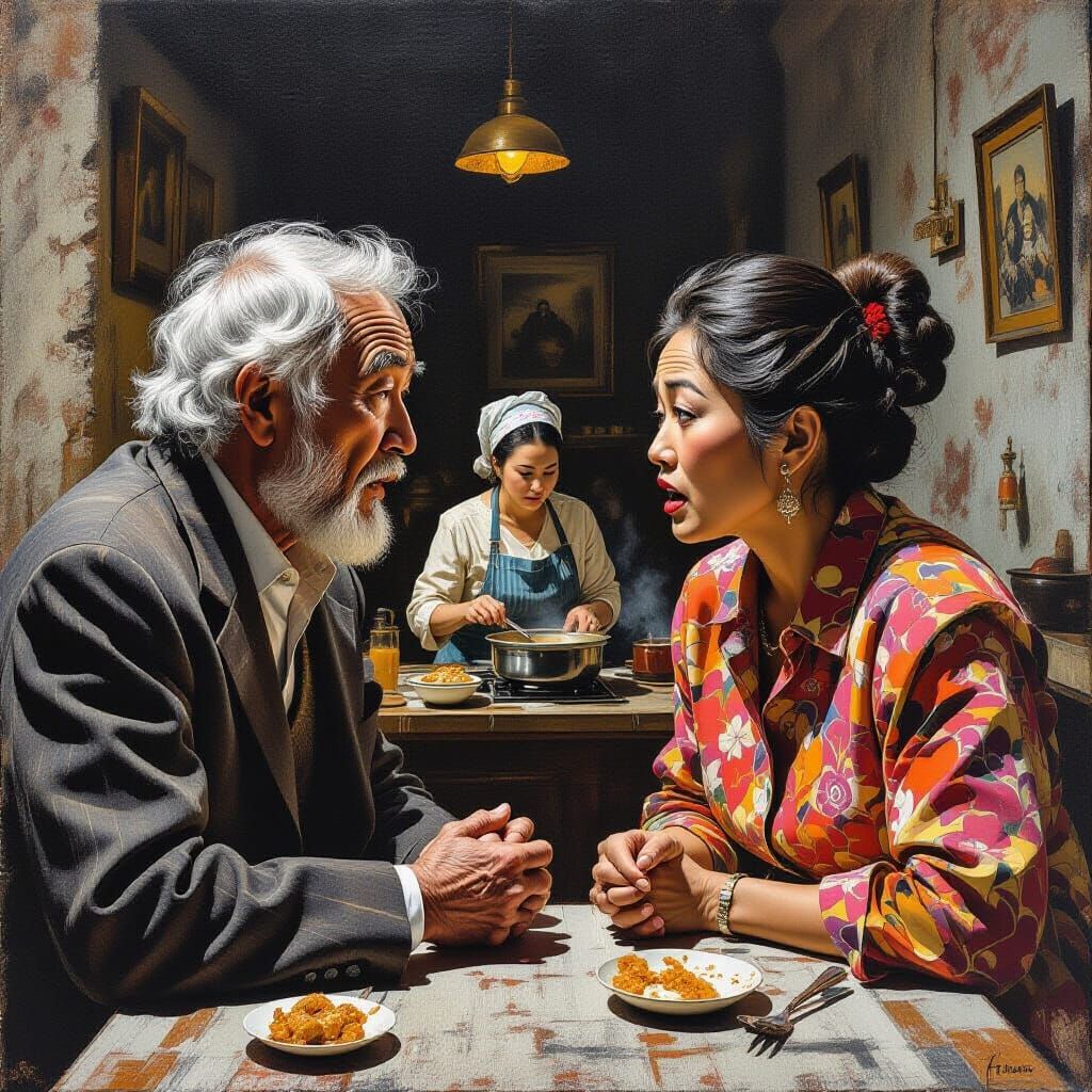 Surreal Baroque Argument in Dramatic Chiaroscuro