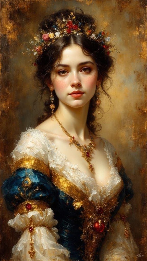 Vintage Portrait of a Colombian Woman in Ink Style