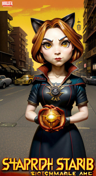 Magical Realism Chibi Cat Doctor Strange Portrait