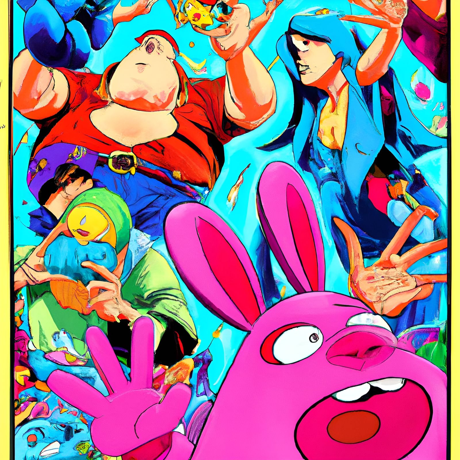 Year of Action Rabbit: Comic Style 3D Art