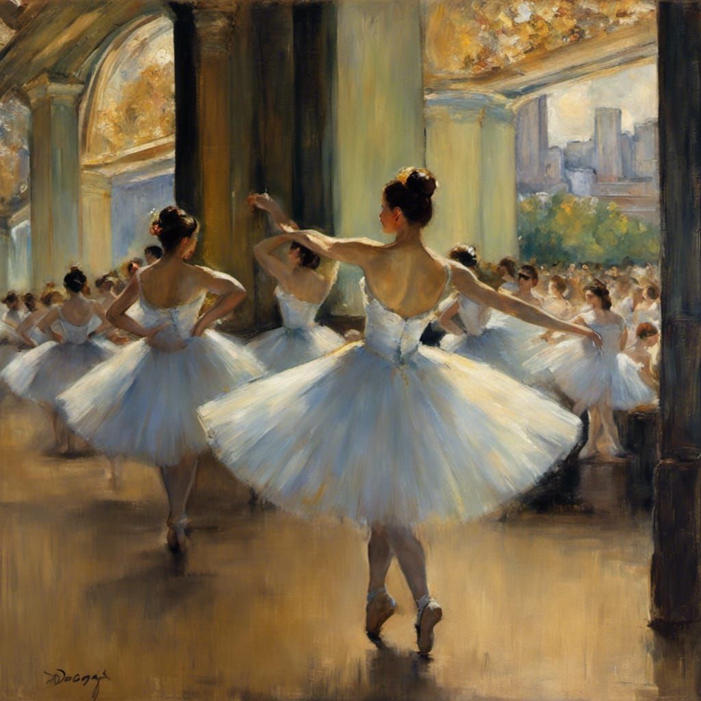 Graceful Dancer at Sydney Opera House in Impressionist Style