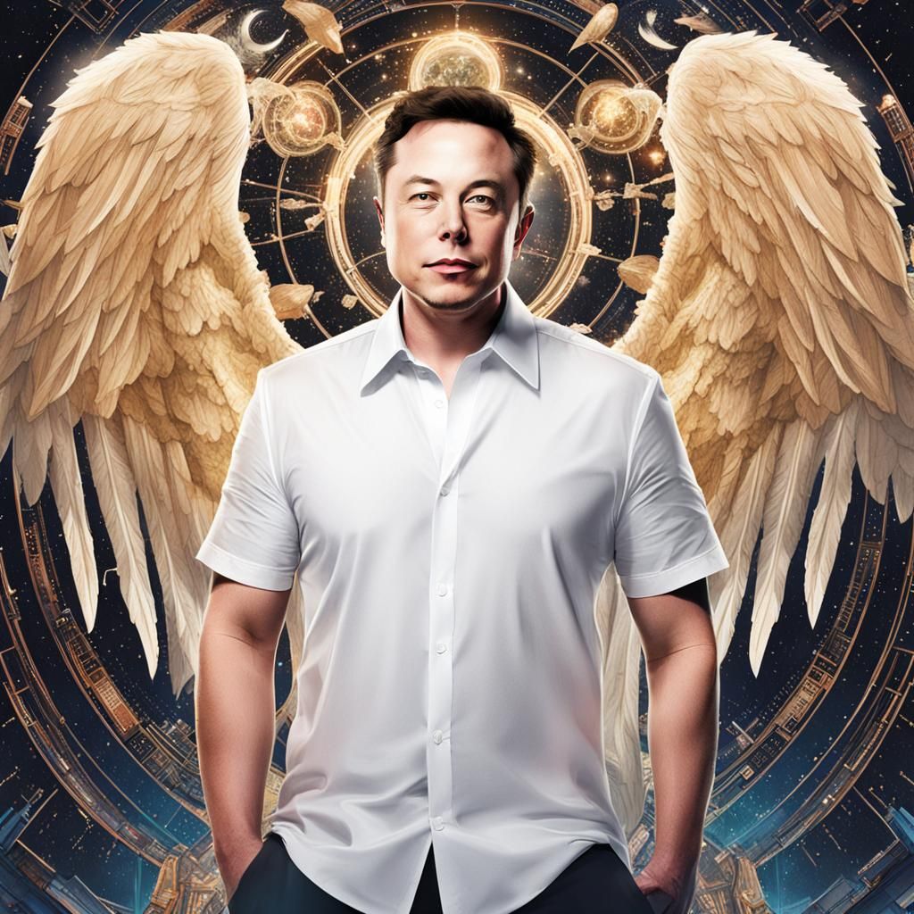 Angelic Elon Musk Digital Rendering