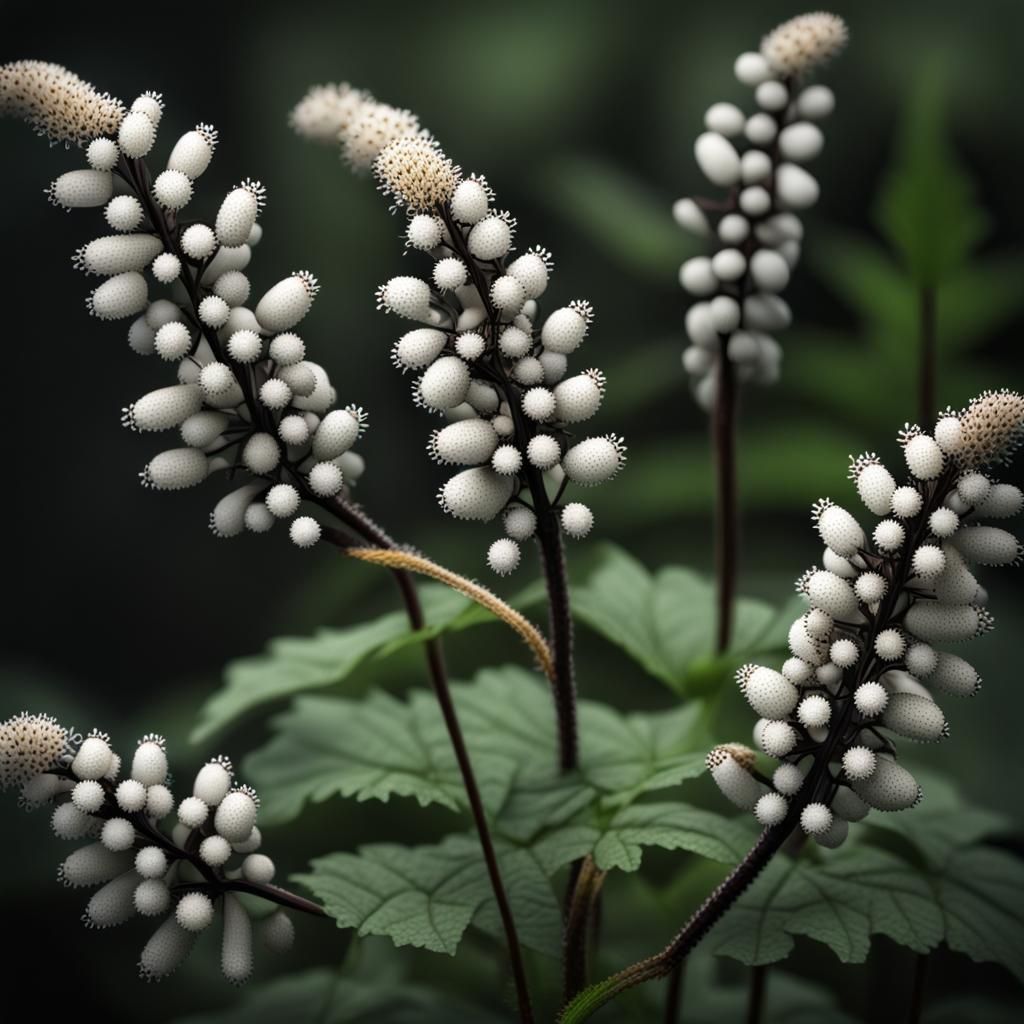 Hyperrealistic Black Cohosh Botanical Illustration