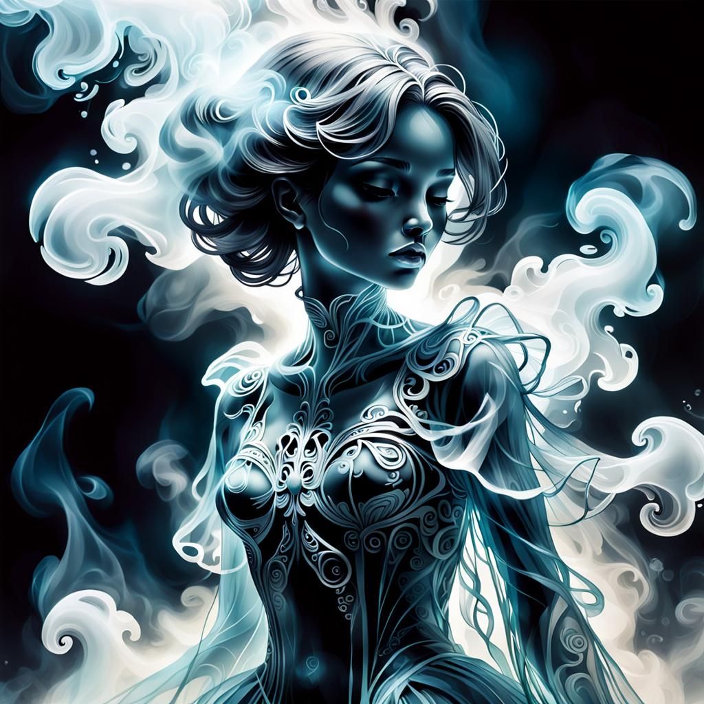 Translucent Smoke Figure in Bachelier Style