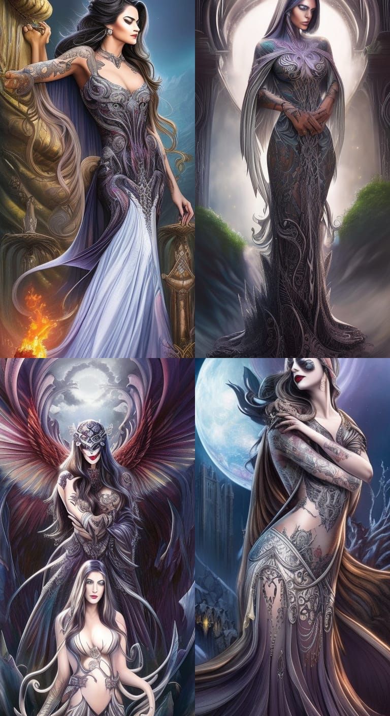 Silver Banshee Portrait in Swamp, Digital Art