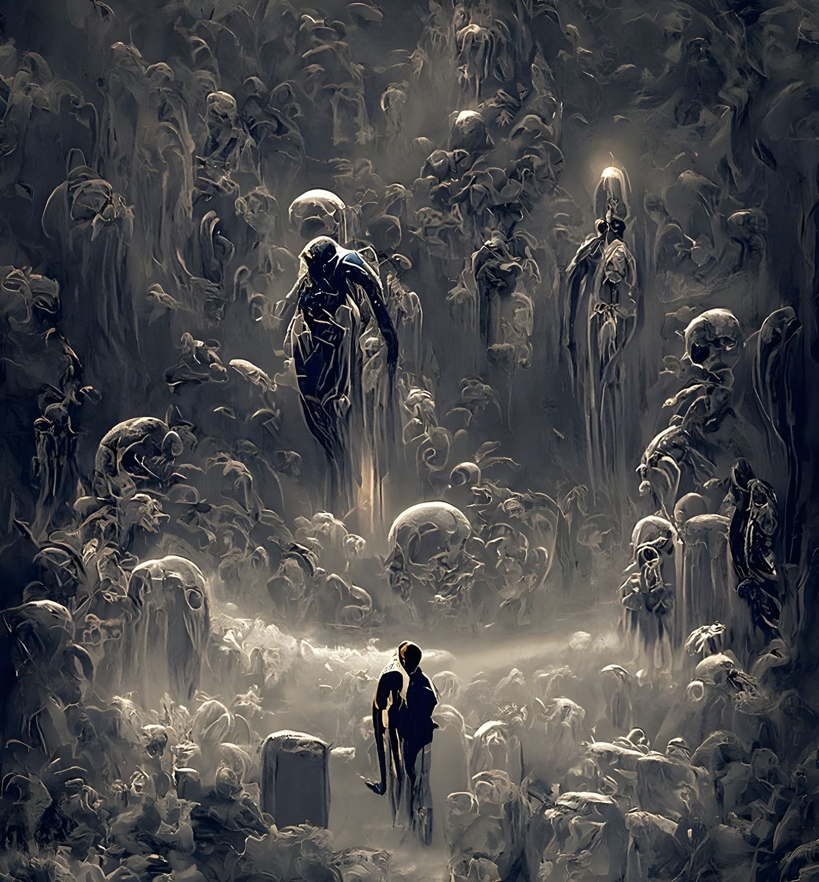Souls Journeying Through a Creepy Afterlife