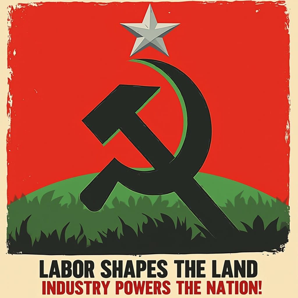 Industrial and Agricultural Unity in a Modern Red Flag Desig...