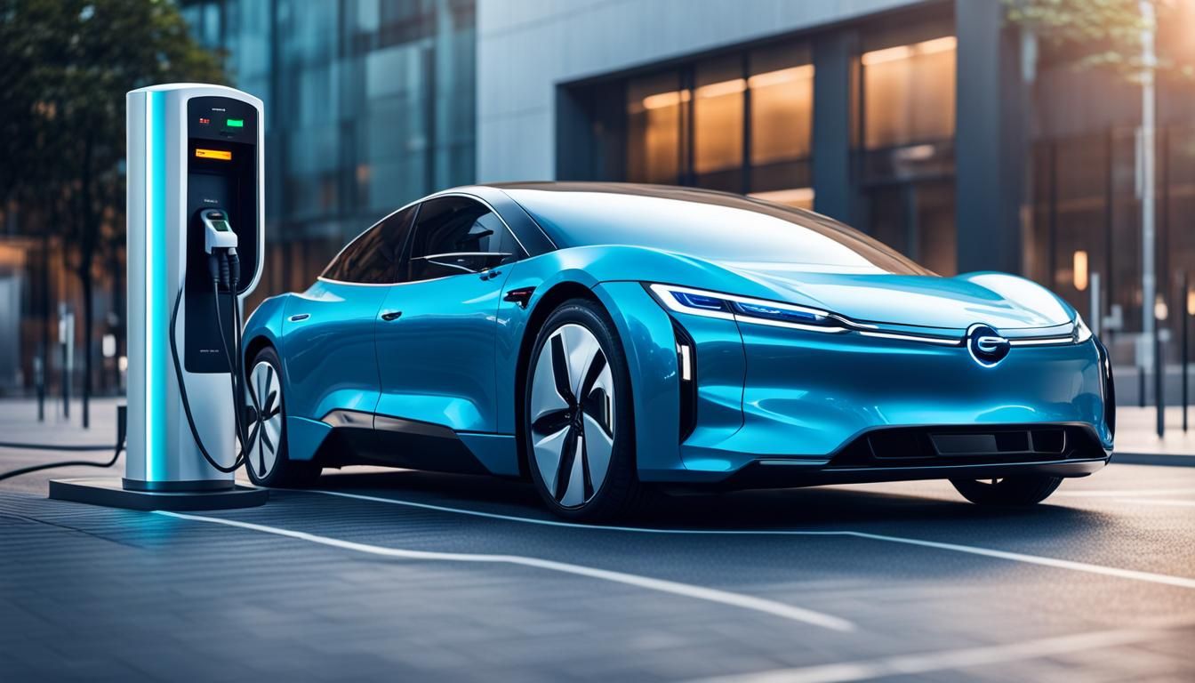 Futuristic Electric Vehicle Charging at Station