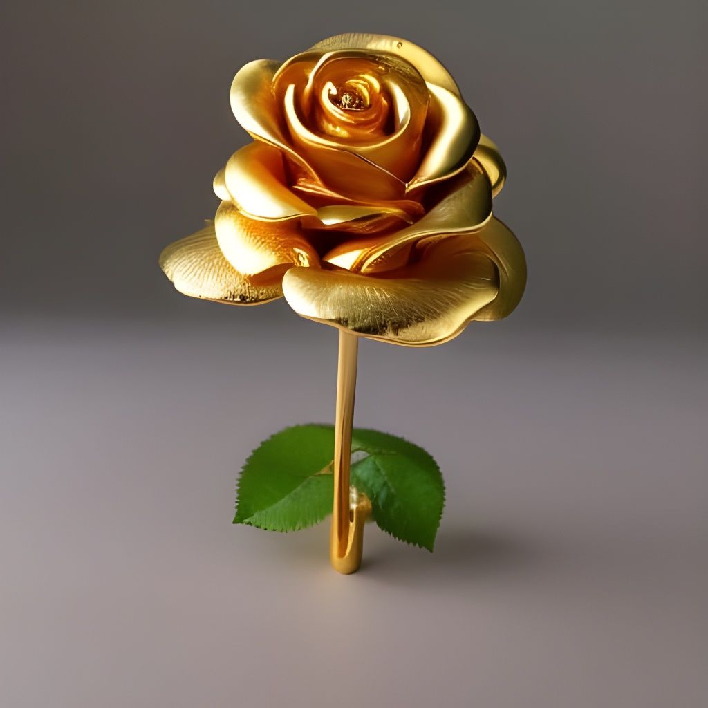 Golden Rose Sculpture: A Delicate Masterpiece
