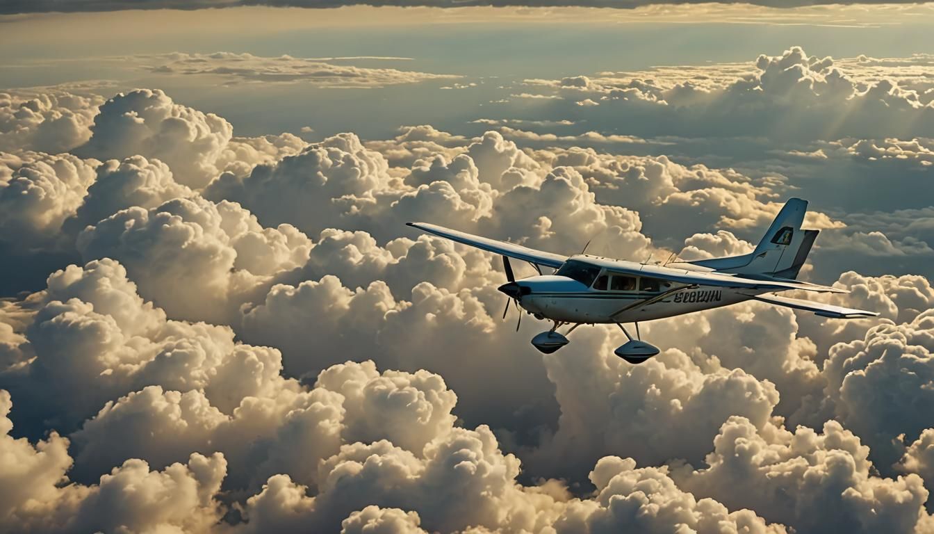 Cessna Caravan Flies Over Mozambique in Surrealist Style