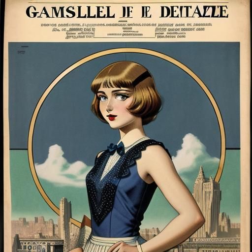 Art Deco Demoiselle in 1922 Gazette Style