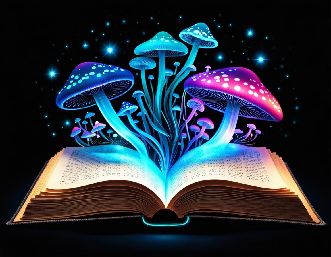 Bioluminescent Mushrooms Escape Magical Grimoire