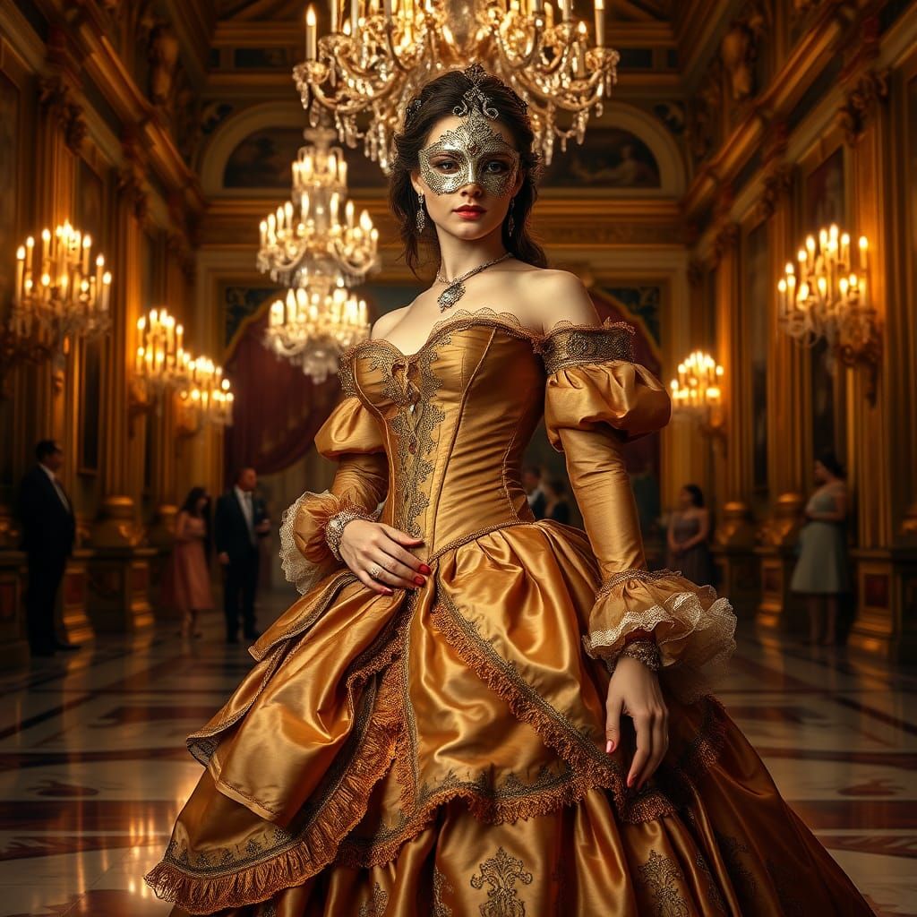 Baroque Lady at Masquerade Ball