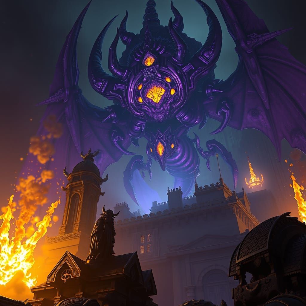 Dark Fantasy Masterpiece in Cyberpunk Style