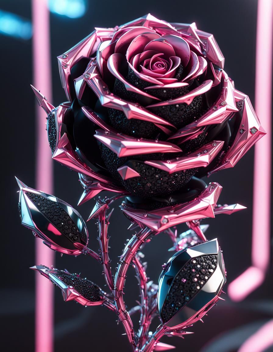 pink and black rose