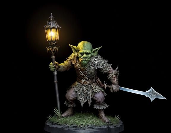 Goblin Warrior in Mystical Forest: High Fantasy Art