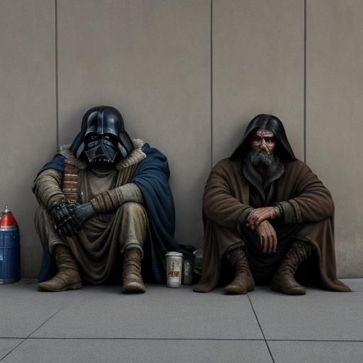 Homeless Star Wars Characters: AI Reimagining