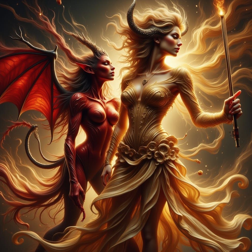 Ethereal Goddess of Music in Pulp Comic Style