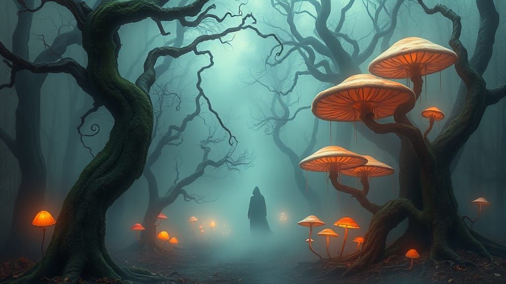 Surreal Forest Mystic in Vibrant, Ethereal Colors