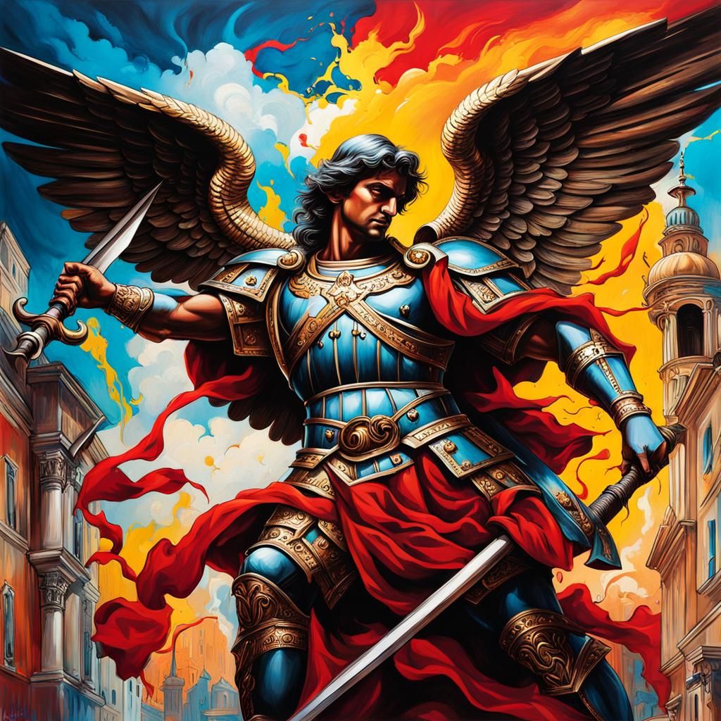 Giorgio Gaber as St. Michael in Graffiti Art