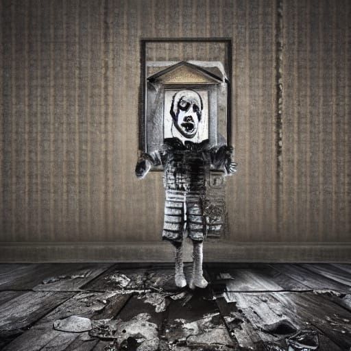 Eerie Dystopian Surrealism: Child's Birthday Party Nightmare