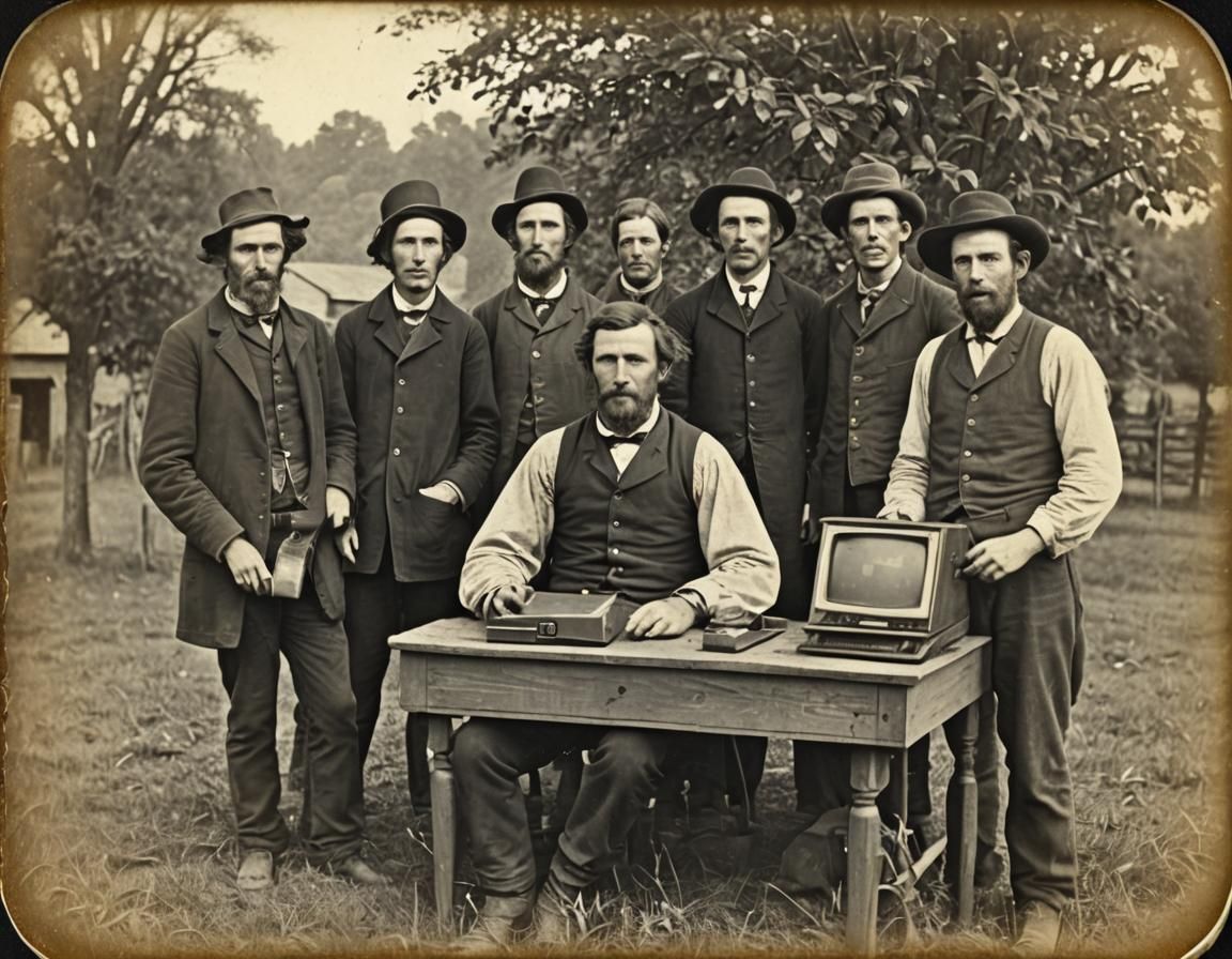 1800s Daguerreotype: Quaker Farmers and Apple Computer